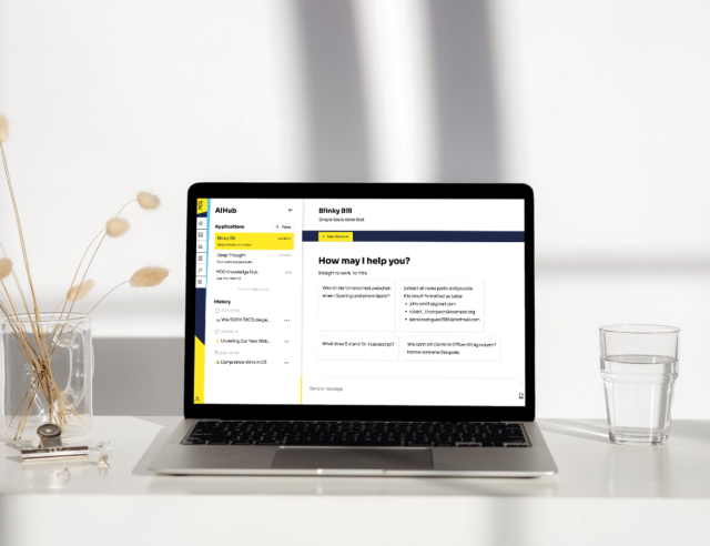 AIHub - secure AIHub opened on laptop