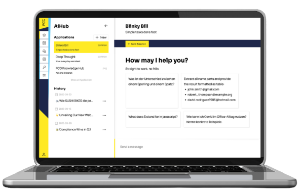 AIHub_laptop Laptop with AIHub open on screen