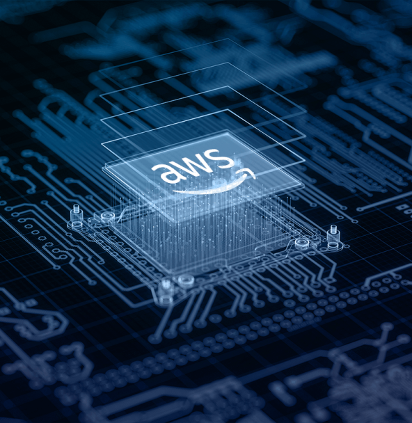 This image symbolizes Public Cloud Group and the PCG infrastructure, networked by digital circuits.