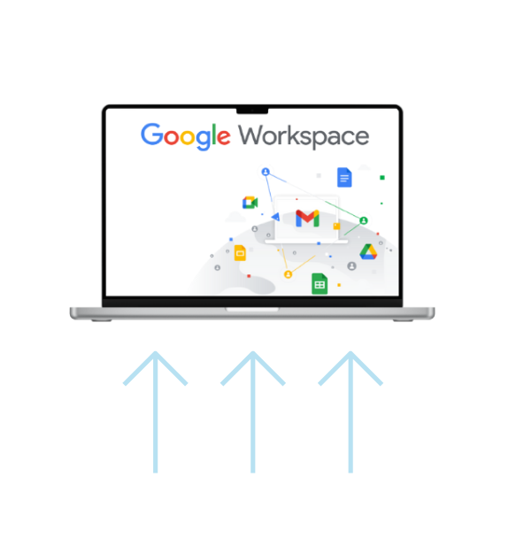 A diagram illustrating a smooth and secure migration process to Google Workspace.