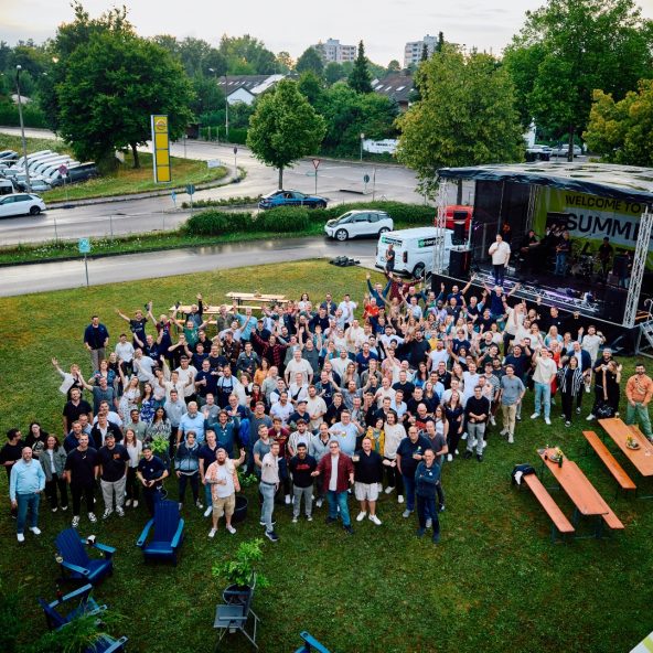 PCG Employees at a summer party