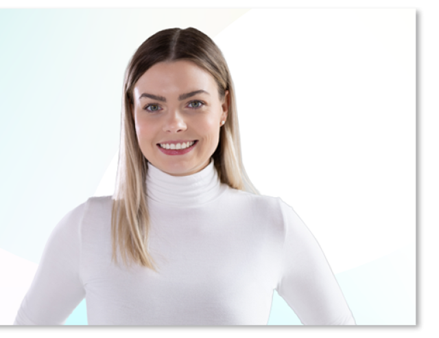 Professional portrait of Alina Schneider smiling in a white top.