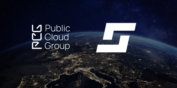 PCG and StackIT Logo in front of a world by nighttime