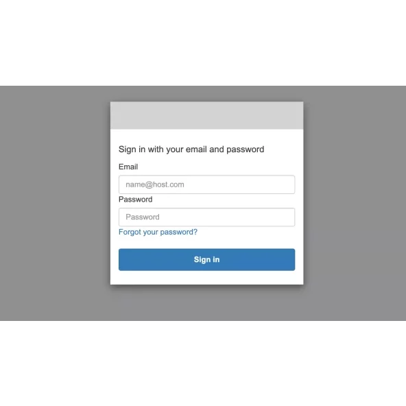The graphic shows a login process in which the email address and password are requested.